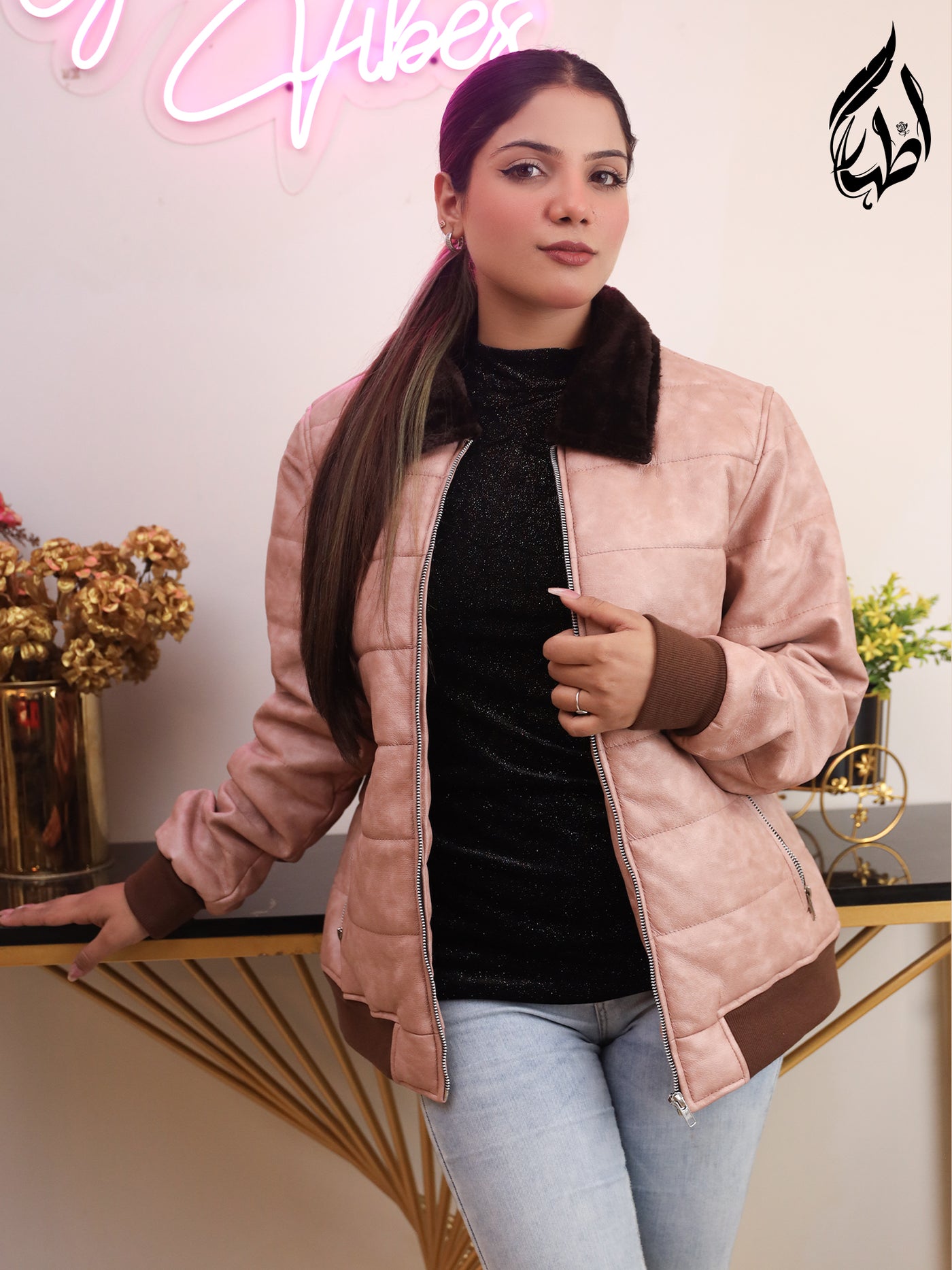 Rosé Glow Unisex Puffer Jacket