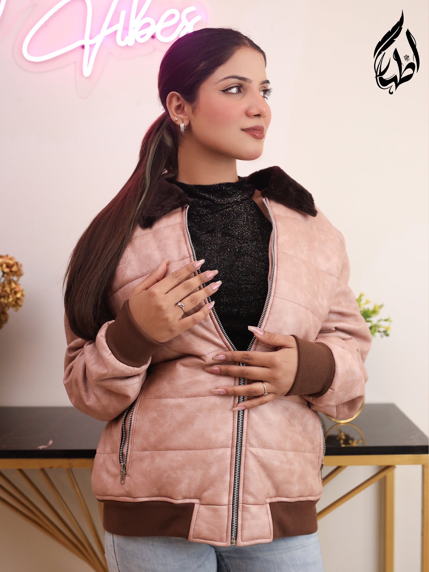 Rosé Glow Unisex Puffer Jacket